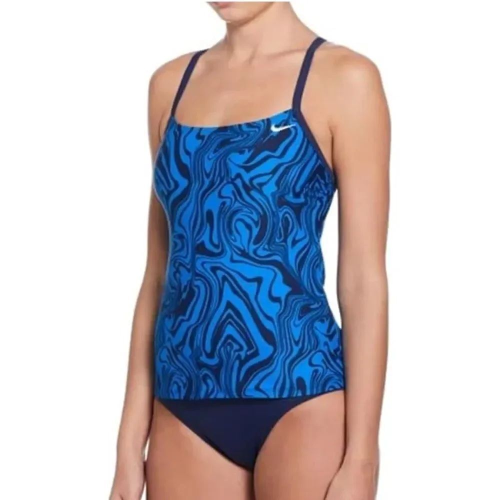 NIKE Women's Racerback Tankini Swim Top and Bottom Blue